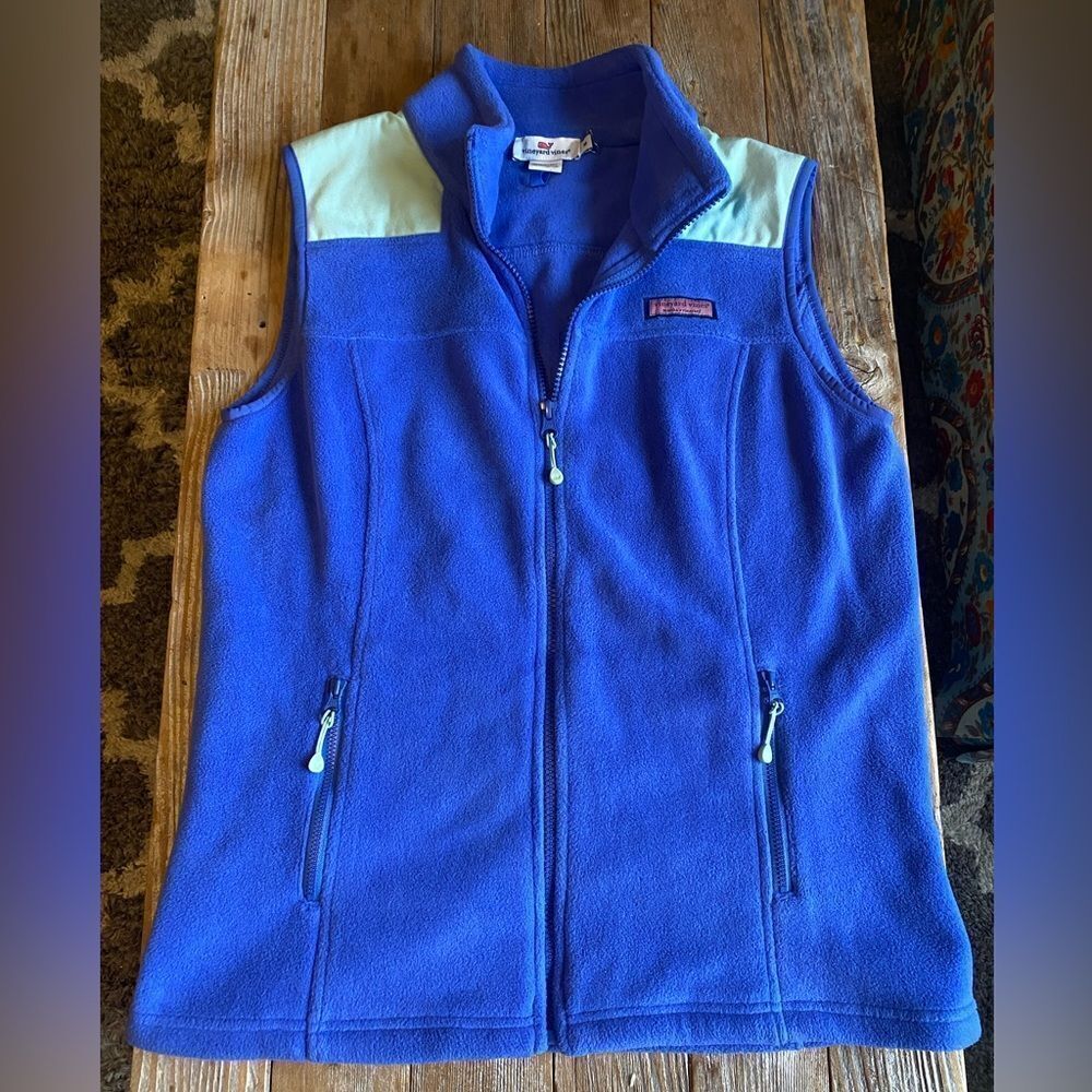 Vineyard Vines fleece vest Women’s medium blue